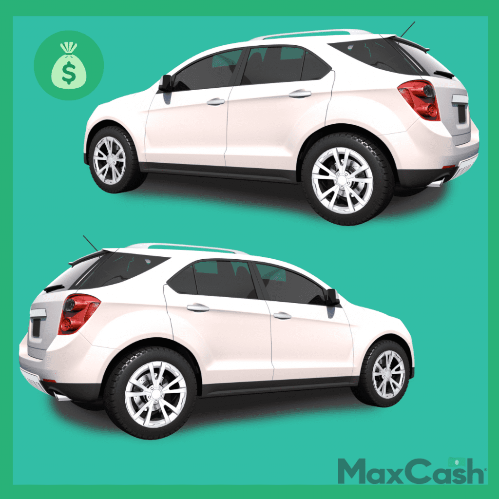 loan on two cars green background