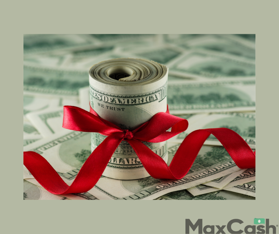 money wrapped with a bow