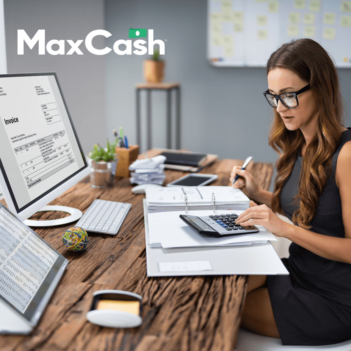 Woman filing taxes on computer